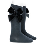CALCETINES ALTOS CONDOR PUNTO LISO CON LAZO DE TERCIOPELO