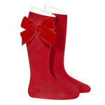 CALCETINES ALTOS CONDOR PUNTO LISO CON LAZO DE TERCIOPELO
